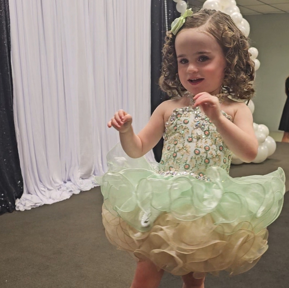 Light Green Flower Cupcake Dress